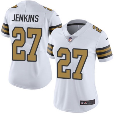 Nike New Orleans Saints #27 Malcolm Jenkins White Women's Stitched NFL Limited Rush Jersey